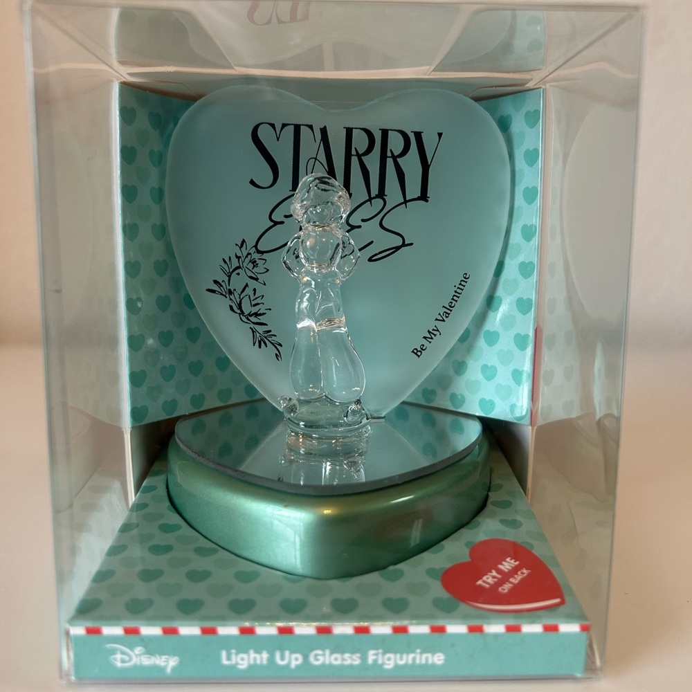 Disney Princess Jasmine Glass Figurine Valentine Light Changes Color New In Box